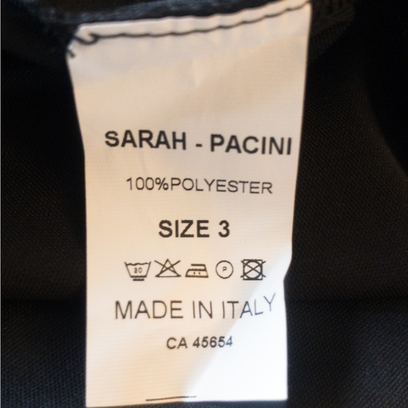 Sarah Pacini Black Knee-Length Dress Faux Leather Tunic made in Italy! - Picture 8 of 12
